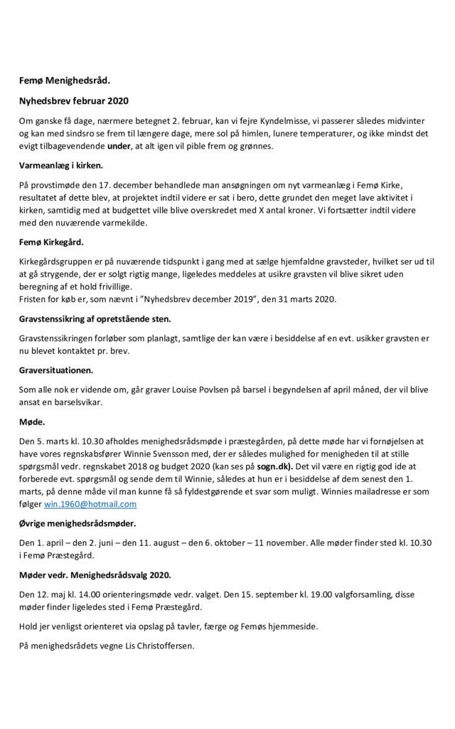 thumbnail of Nyhedsbrev februar 2020