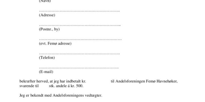 thumbnail of Tegning af andelsindskud