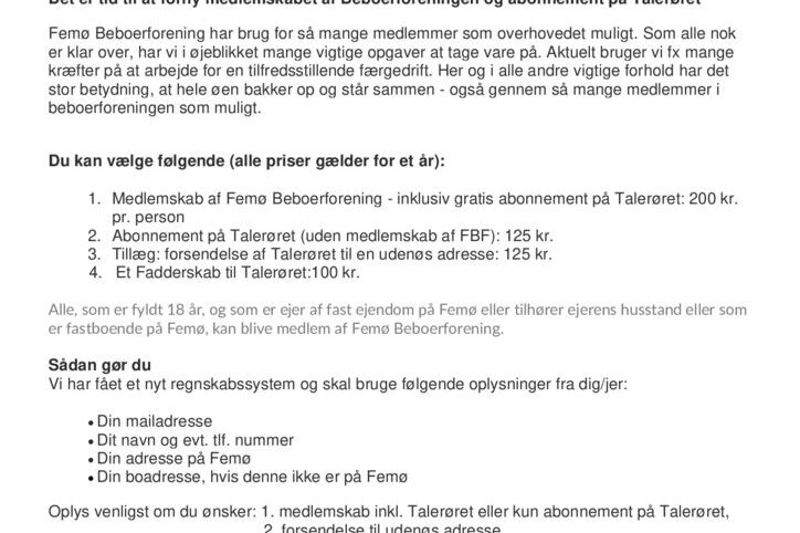 thumbnail of Brev om fornyelse af medlemskab